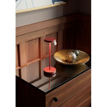 Redo 90311- LED ljusreglerad bordslampa touch ILUNA LED/2,5W/5V 2700-3000K 3000 mAh IP65 röd