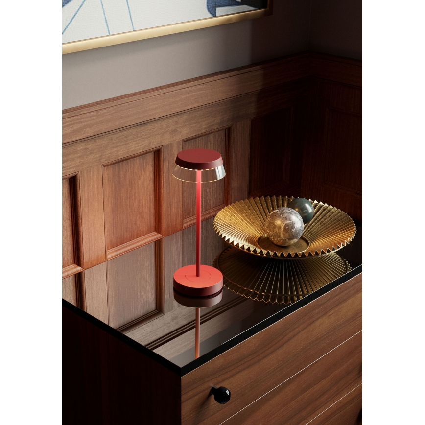 Redo 90311- LED ljusreglerad bordslampa touch ILUNA LED/2,5W/5V 2700-3000K 3000 mAh IP65 röd