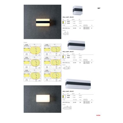 Redo 90330 - LED vägglampa för utomhusbruk KODIAK LED/12W/230V IP65 vit/svart