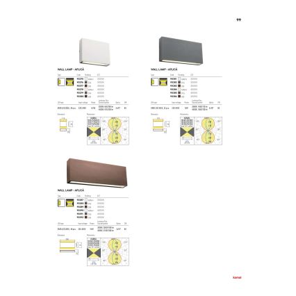 Redo 90376 - LED vägglampa för utomhusbruk KAMAL LED/4,4W/230V 3000K IP54 grå
