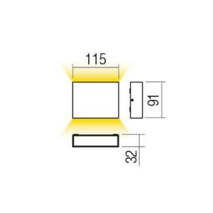 Redo 90376 - LED vägglampa för utomhusbruk KAMAL LED/4,4W/230V 3000K IP54 grå