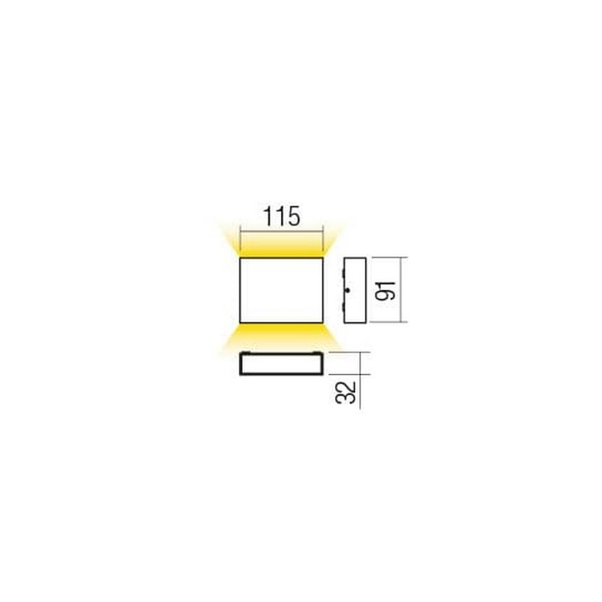 Redo 90376 - LED vägglampa för utomhusbruk KAMAL LED/4,4W/230V 3000K IP54 grå