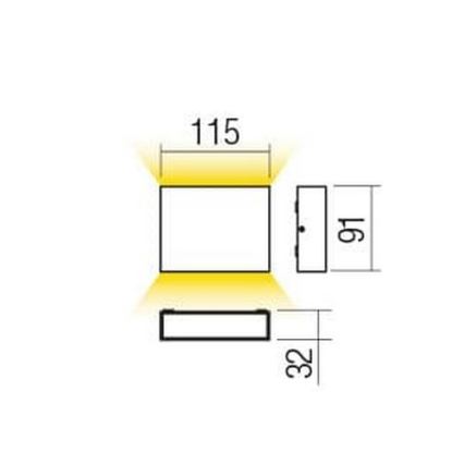 Redo 90377 - LED vägglampa för utomhusbruk KAMAL LED/4,4W/230V 3000K IP54 brun
