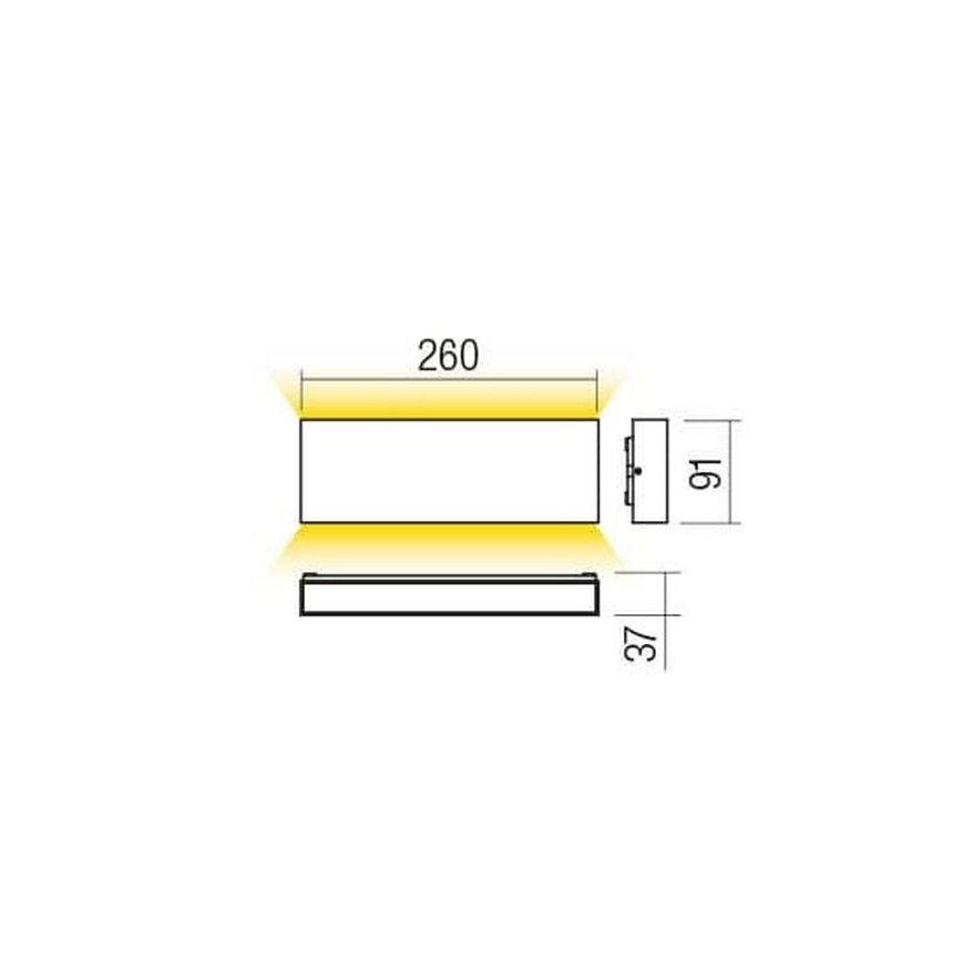 Redo 90388 - LED vägglampa för utomhusbruk KAMAL LED/15W/230V 3000K IP54 grå