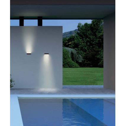 Redo 90394 - LED vägglampa för utomhusbruk OMNIA LED/12W/230V 3000K IP54 grå