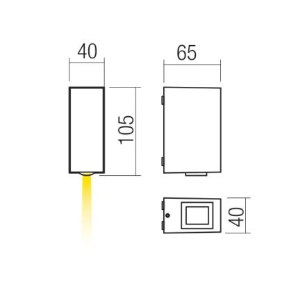 Redo 90416 - LED vägglampa för utomhusbruk ACE LED/3,36W/230V 4000K IP54 grå