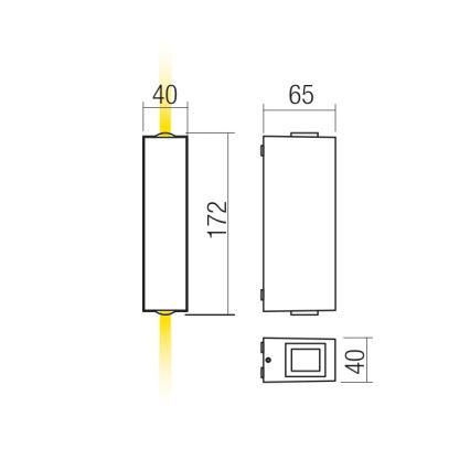 Redo 90421 - LED vägglampa för utomhusbruk ACE 2xLED/5,84W/230V 3000K IP54 grå