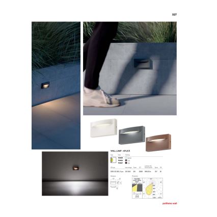 Redo 90425 - LED vägglampa för utomhusbruk POLIFEMO LED/8W/230V IP65 vit