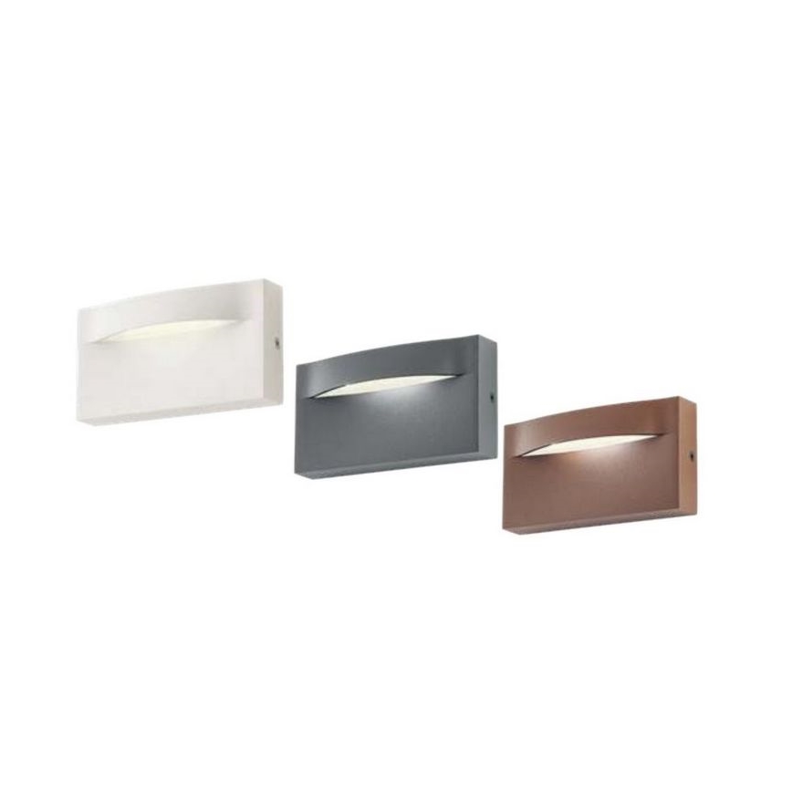 Redo 90425 - LED vägglampa för utomhusbruk POLIFEMO LED/8W/230V IP65 vit