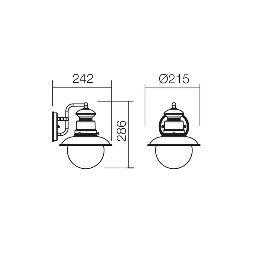 redo 9045 - Utomhus Väggbelysning  SCOTT 1xE27/42W/230V IP44