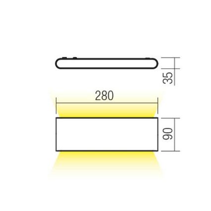 Redo 90452 - KLIPPE LED utomhusvägglampa, 24 W, 230 V, 3000 K, IP54, antracit
