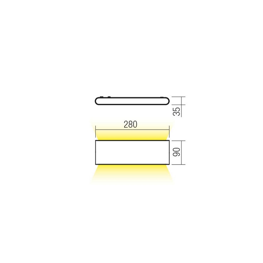 Redo 90452 - KLIPPE LED utomhusvägglampa, 24 W, 230 V, 3000 K, IP54, antracit