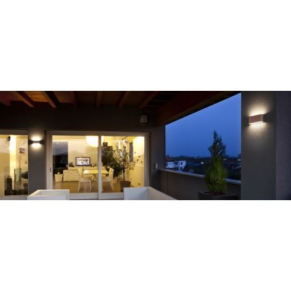 Redo 90453 - LED utomhusvägglampa KLIPPE LED/24W/230V 3000K IP54 brun