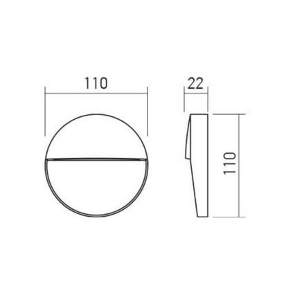 Redo 90472 - LED vägglampa för utomhusbruk LANDER LED/3W/230V IP54 vit
