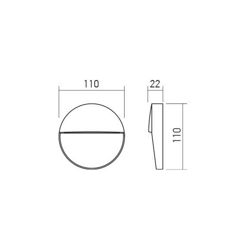 Redo 90472 - LED vägglampa för utomhusbruk LANDER LED/3W/230V IP54 vit