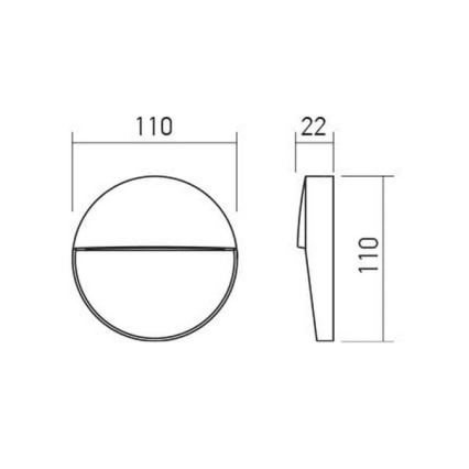 Redo 90473 - LED vägglampa för utomhusbruk LANDER LED/3W/230V IP54 antracit