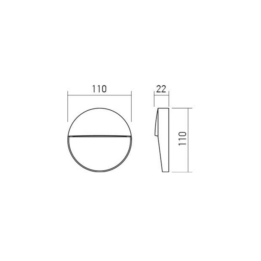 Redo 90473 - LED vägglampa för utomhusbruk LANDER LED/3W/230V IP54 antracit
