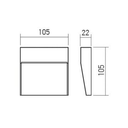 Redo 90474 - LED vägglampa för utomhusbruk LANDER LED/3W/230V IP54 vit