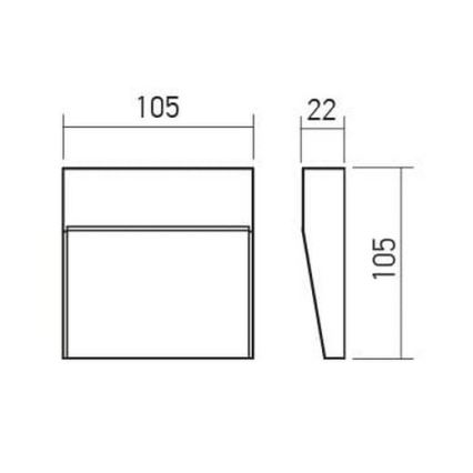 Redo 90475 - LED vägglampa för utomhusbruk LANDER LED/3W/230V IP54 antracit