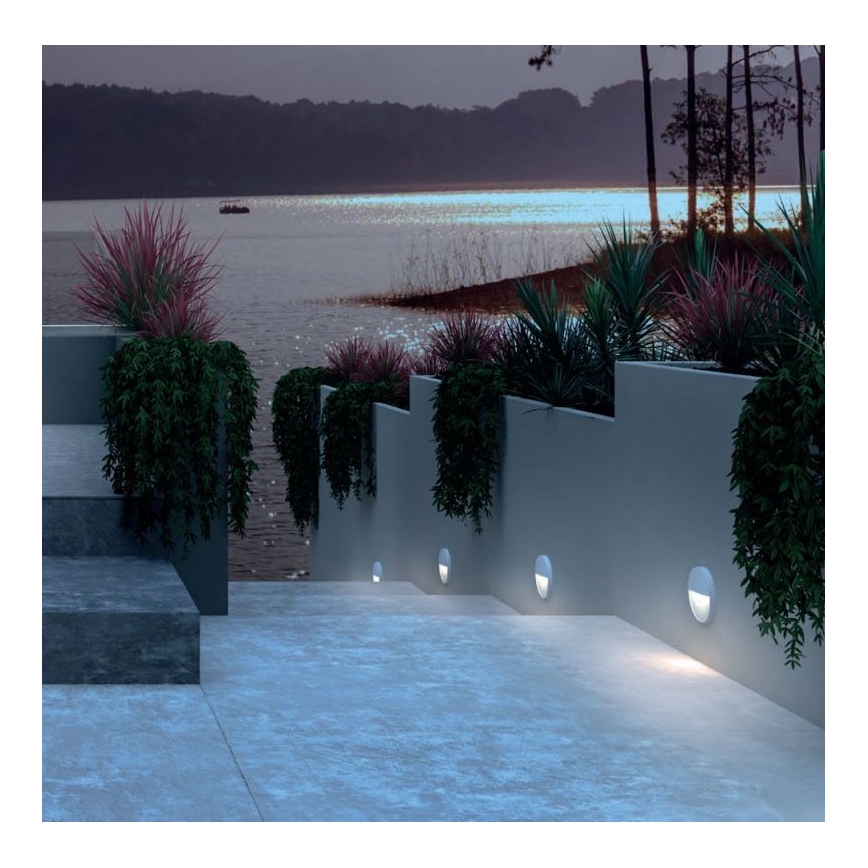 Redo 90476 - LED vägglampa för utomhusbruk LANDER LED/6W/230V IP54 vit