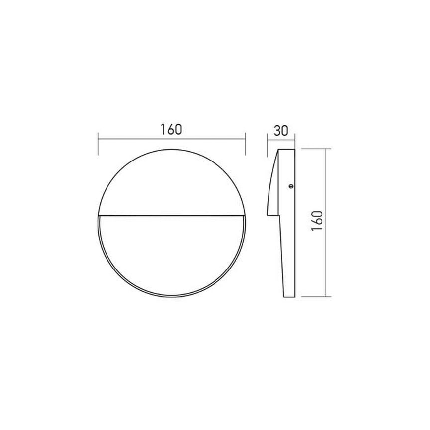 Redo 90477 - LED vägglampa för utomhusbruk LANDER LED/6W/230V IP54 antracit