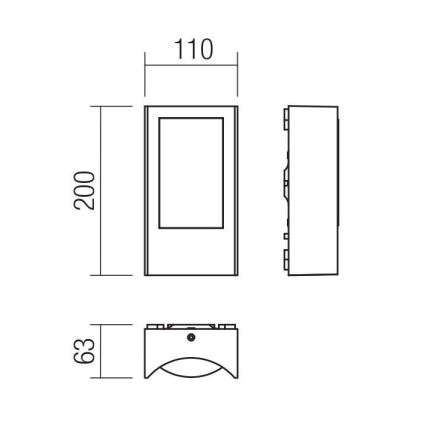 Redo 90483 - LED vägglampa för utomhusbruk WARP LED/8W/230V 3000K IP44 antracit