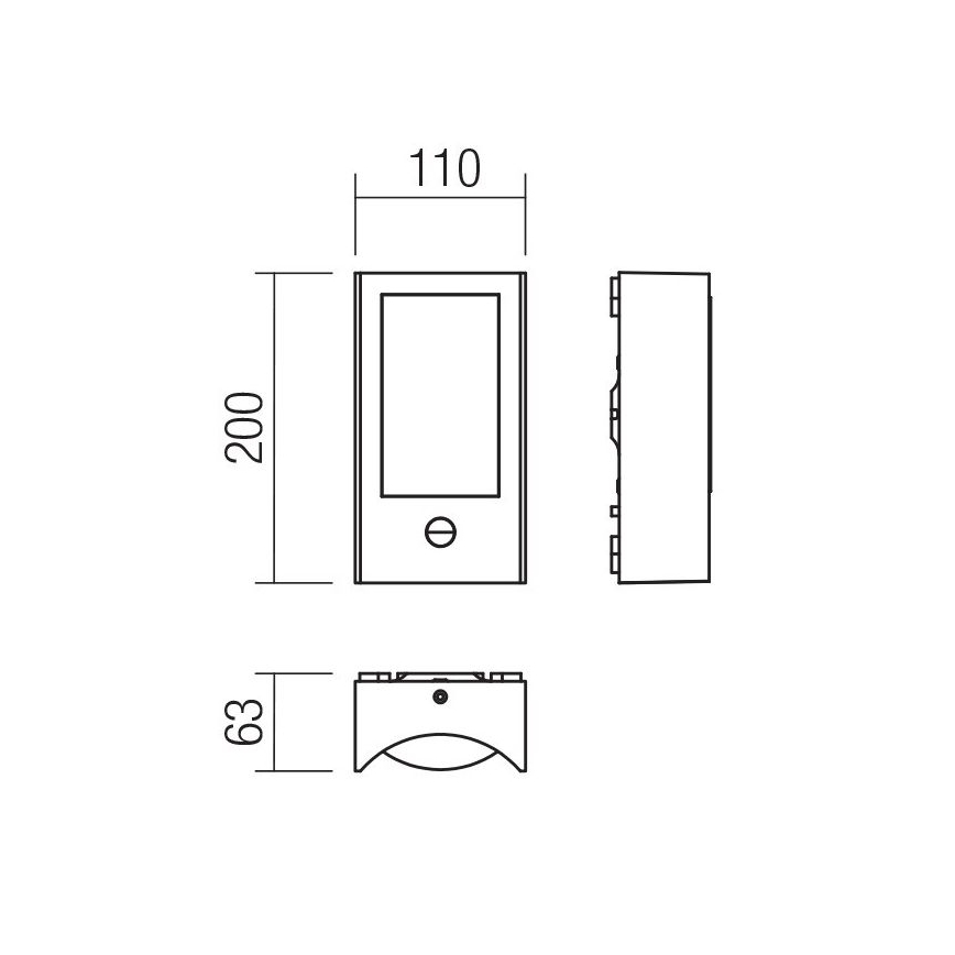 Redo 90486 - LED Utomhus vägglampa med sensor WARP LED/8W/230V 3000K IP44 antracit