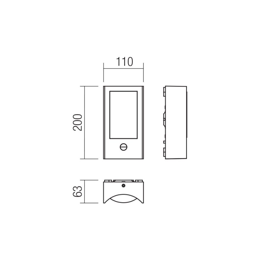 Redo 90487 - LED Utomhus vägglampa med sensor WARP LED/8W/230V 3000K IP44 brun