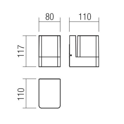 Redo 90489 - LED vägglampa för utomhusbruk TOK LED/9,4W/230V IP44 antracit