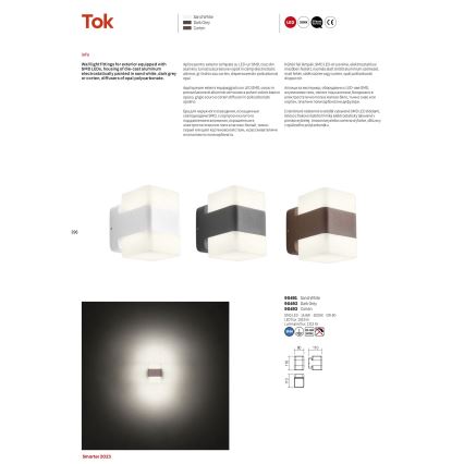 Redo 90492 - LED vägglampa för utomhusbruk TOK LED/14,8W/230V IP44 antracit
