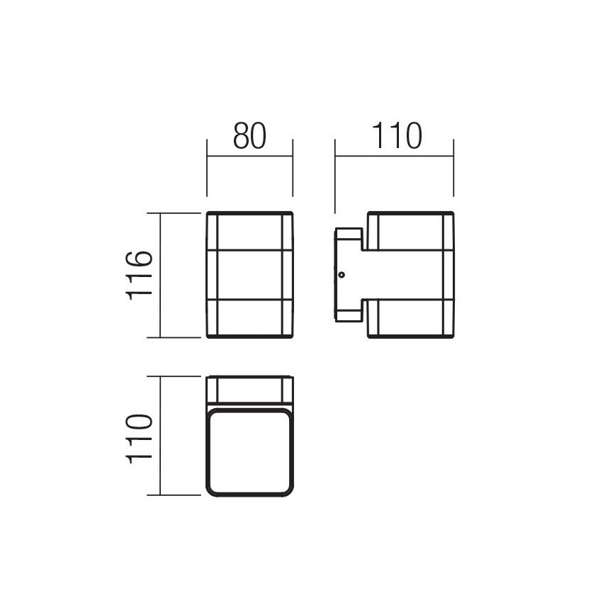 Redo 90492 - LED vägglampa för utomhusbruk TOK LED/14,8W/230V IP44 antracit