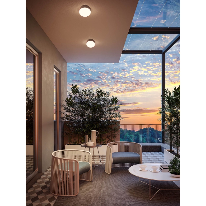 Redo 90496 - LED taklampa för utomhusbruk URANIA LED/10W/230V diameter 16 cm 3000K IP65 brun