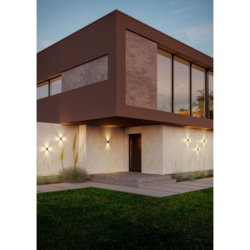Redo 90500 - LED vägglampa för utomhusbruk MILESTONE 4xLED/3W/230V IP54 antracit