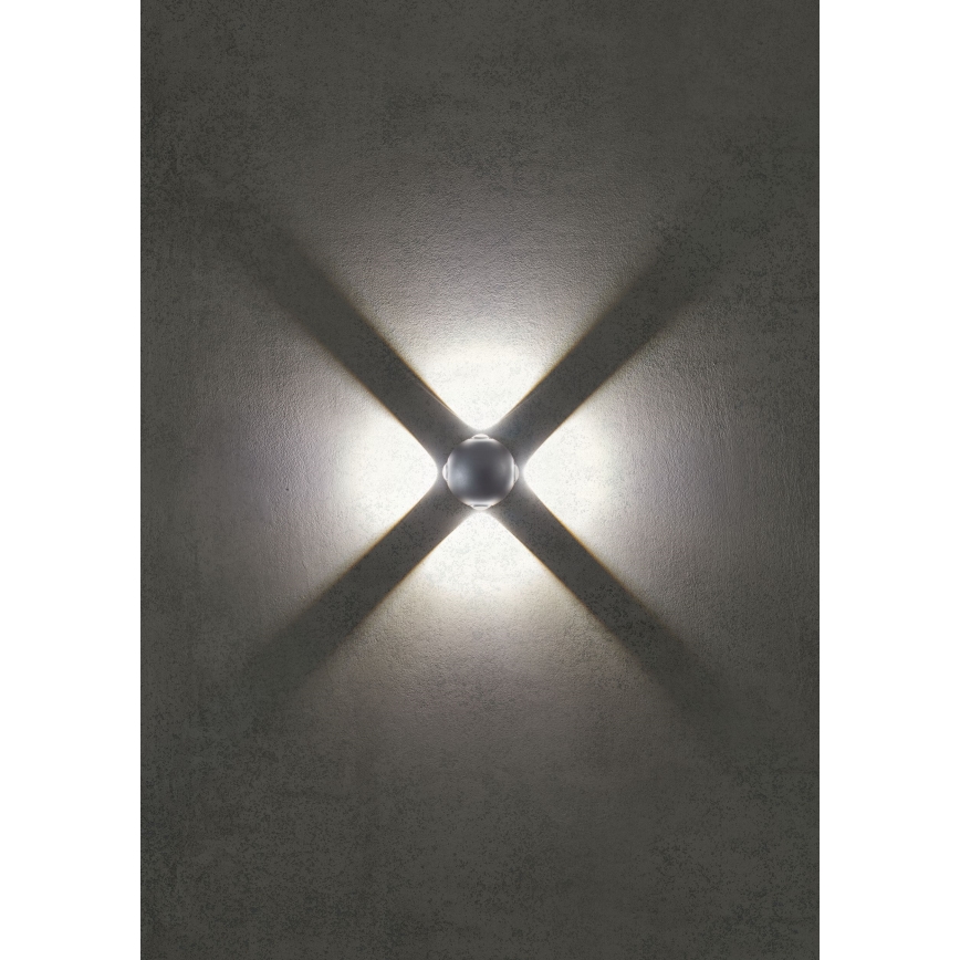 Redo 90500 - LED vägglampa för utomhusbruk MILESTONE 4xLED/3W/230V IP54 antracit