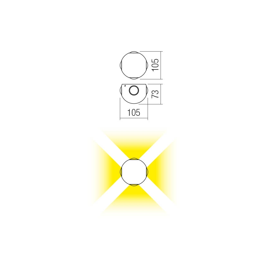 Redo 90500 - LED vägglampa för utomhusbruk MILESTONE 4xLED/3W/230V IP54 antracit