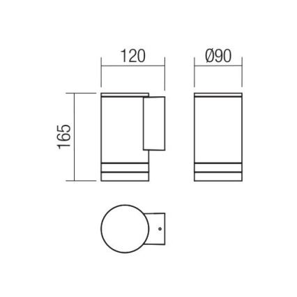 Redo 90517 - Vägglampa för utomhusbruk CARGO 1xGU10/28W/230V IP54 antracit
