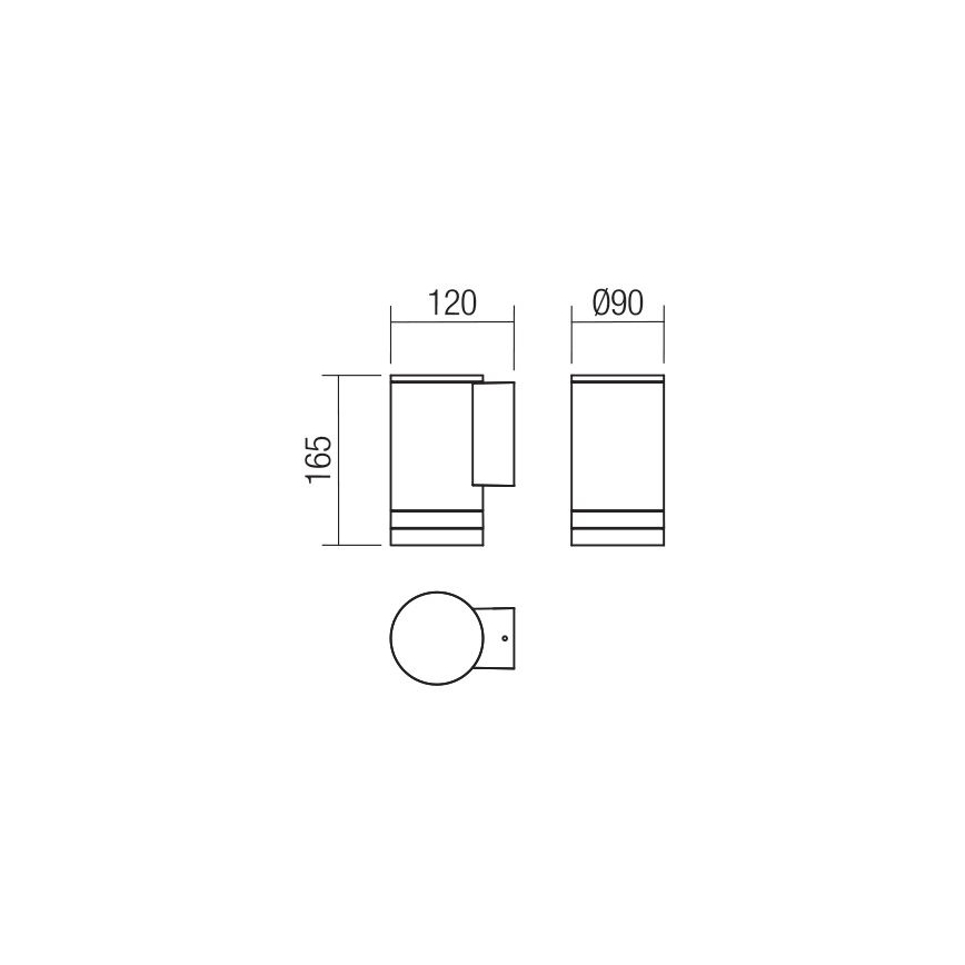 Redo 90517 - Vägglampa för utomhusbruk CARGO 1xGU10/28W/230V IP54 antracit