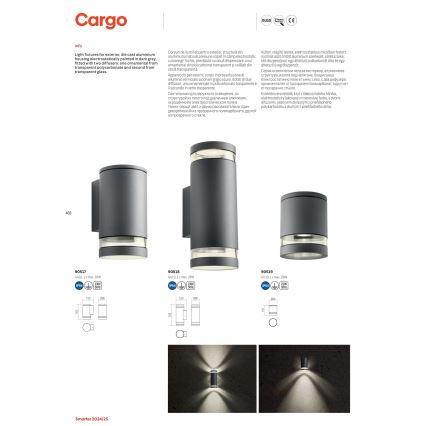 Redo 90519 - Taklampa för utomhusbruk CARGO 1xGU10/28W/230V IP54 antracit