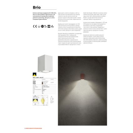 Redo 90528 - LED utomhusvägglampa BRIO LED/6W/230V 3000K IP54 brun