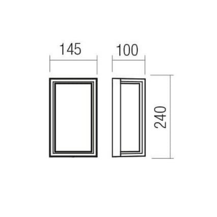 Redo 90533 - LED vägglampa för utomhusbruk QUADRIS LED/12W/230V IP54 antracit