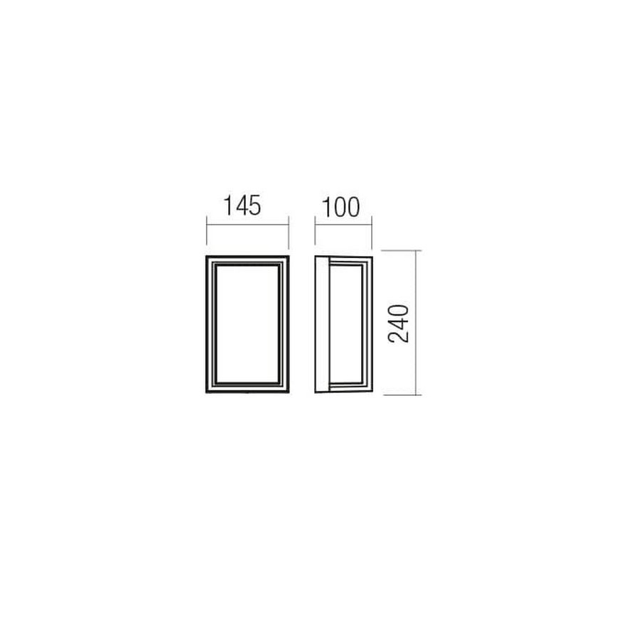 Redo 90533 - LED vägglampa för utomhusbruk QUADRIS LED/12W/230V IP54 antracit