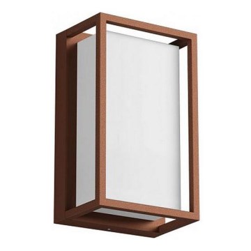 Redo 90534 - LED vägglampa för utomhusbruk QUADRIS LED/12W/230V IP54 brun