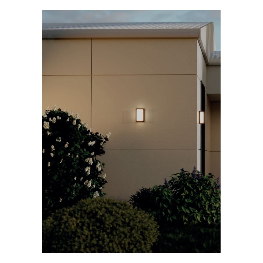 Redo 90534 - LED vägglampa för utomhusbruk QUADRIS LED/12W/230V IP54 brun