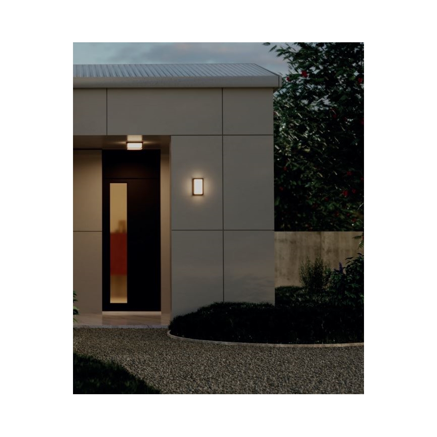 Redo 90534 - LED vägglampa för utomhusbruk QUADRIS LED/12W/230V IP54 brun