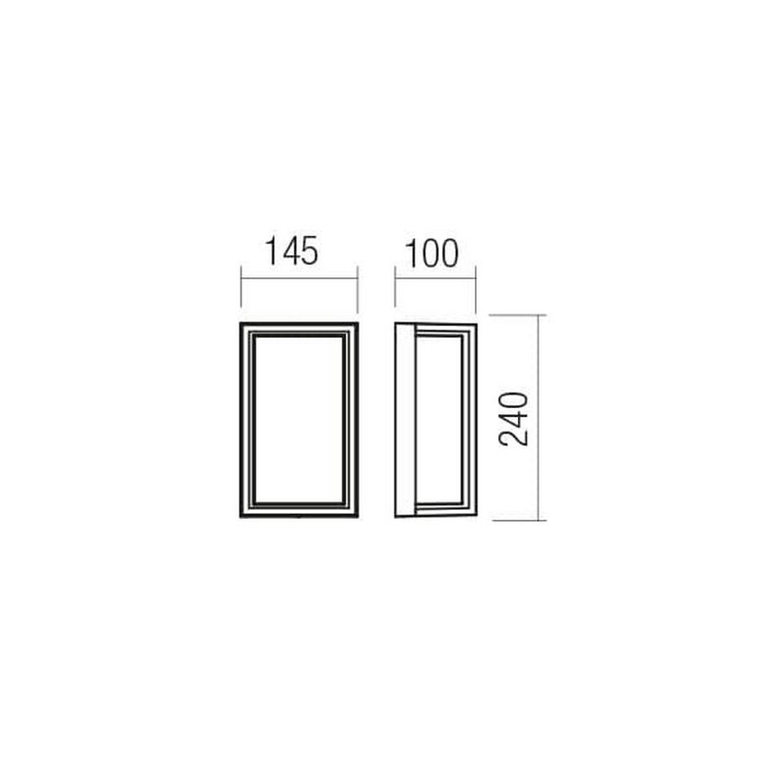 Redo 90534 - LED vägglampa för utomhusbruk QUADRIS LED/12W/230V IP54 brun