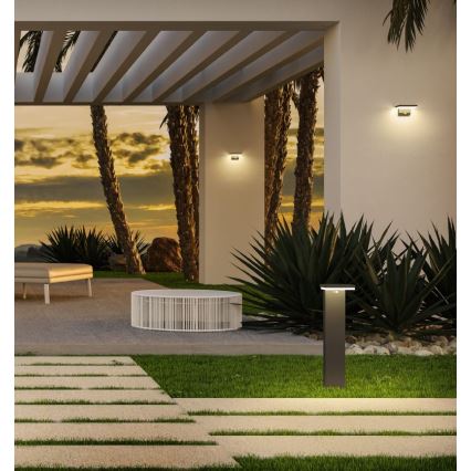 Redo 90535 - LED solcell väggbelysning med sensor TAIYO LED/2W/3,7V 3000K 2200 mAh IP54 antracit