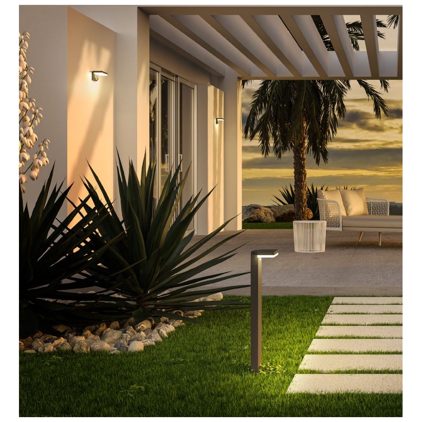 Redo 90535 - LED solcell väggbelysning med sensor TAIYO LED/2W/3,7V 3000K 2200 mAh IP54 antracit