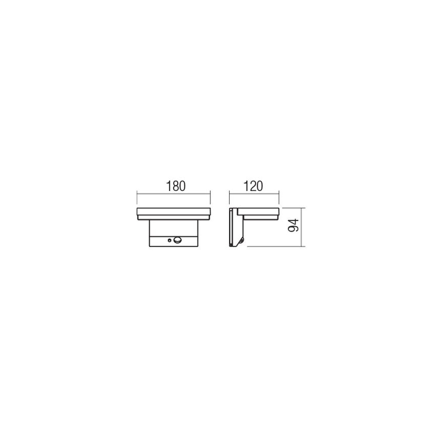 Redo 90535 - LED solcell väggbelysning med sensor TAIYO LED/2W/3,7V 3000K 2200 mAh IP54 antracit