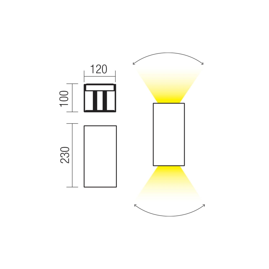 Redo 90552 - LED utomhusvägglampa VARY 2xLED/10W/230V 3000K IP54 vit
