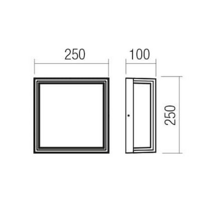 Redo 90565 - LED vägglampa för utomhusbruk QUADRIS LED/20W/230V IP54 antracit